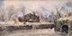 Paysage D'hiver Avec Neige, Peinture à L'huile Vintage Italienne Encadrée Signée