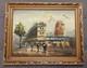 Peinture À L'huile Sur Toile Avec Cadre En Bois Doré Tableau Vintage Signé