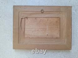 Peinture Ancienne Huile Sur bois Paysage Vue Mer. Tableau Miniature Encadré
