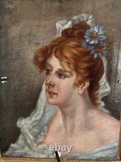 Peinture Ancienne/huile Sur Bois/fin 18ème/old painting/38,5x30cm