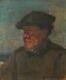 Peinture Ancienne Signé Humbert-vignot (1878-1960) Breton, Portrait, Personnage