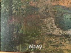 Peinture Bois Huile Jacques Van Der Bussche Expressionnisme Painting Oiseau Art