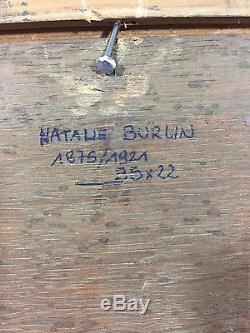 Peinture De Natalie Burlin 1875 / 1921 La Peche Huile Sur Panneau 35cm X 22c