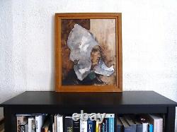 Peinture Expressionniste-vers 1960-puissant Portrait De Femme Bretonne-anonyme