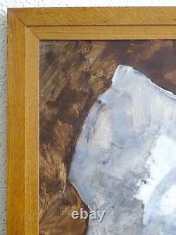 Peinture Expressionniste-vers 1960-puissant Portrait De Femme Bretonne-anonyme