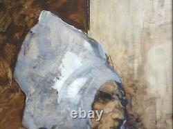 Peinture Expressionniste-vers 1960-puissant Portrait De Femme Bretonne-anonyme