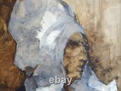 Peinture Expressionniste-vers 1960-puissant Portrait De Femme Bretonne-anonyme