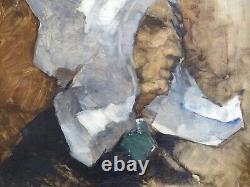 Peinture Expressionniste-vers 1960-puissant Portrait De Femme Bretonne-anonyme