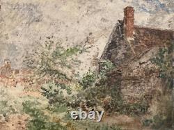 Peinture Huile 1900 Bois Impressionniste Impressionnisme Paysage Maison Ancien