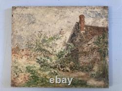 Peinture Huile 1900 Bois Impressionniste Impressionnisme Paysage Maison Ancien