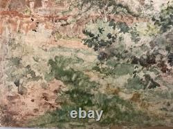 Peinture Huile 1900 Bois Impressionniste Impressionnisme Paysage Maison Ancien