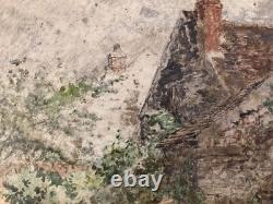 Peinture Huile 1900 Bois Impressionniste Impressionnisme Paysage Maison Ancien