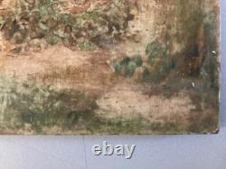 Peinture Huile 1900 Bois Impressionniste Impressionnisme Paysage Maison Ancien