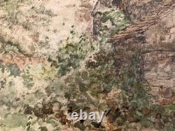Peinture Huile 1900 Bois Impressionniste Impressionnisme Paysage Maison Ancien