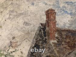 Peinture Huile 1900 Bois Impressionniste Impressionnisme Paysage Maison Ancien