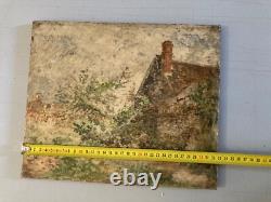Peinture Huile 1900 Bois Impressionniste Impressionnisme Paysage Maison Ancien