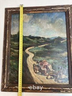 Peinture Huile Carton Bois 1927 Expressionniste Expressionnisme À Identifier