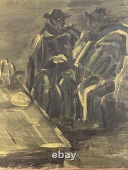 Peinture Huile Carton Bois 1950 Expressionniste Expressionnisme À Identifier