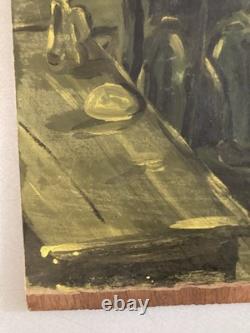 Peinture Huile Carton Bois 1950 Expressionniste Expressionnisme À Identifier