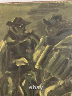 Peinture Huile Carton Bois 1950 Expressionniste Expressionnisme À Identifier