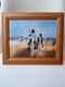 Peinture Huile Sur Bois Orientaliste Touaregs Sur Chameau Tableau Encadré Signé