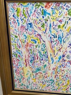 Peinture Huile Toile Signée Armand Bouvier Style Fauvisme Promeneurs Ss Le Bois