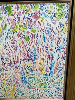 Peinture Huile Toile Signée Armand Bouvier Style Fauvisme Promeneurs Ss Le Bois