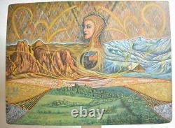 Peinture Huile sur bois 1967 Nature Hautaine Auguste Berteaux