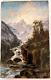 Peinture Huile Sur Bois Torrent De Montagne Old Painting Mountain Landscape