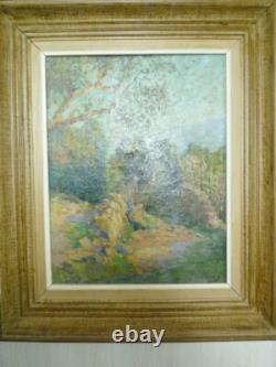 Peinture Impressionniste HST paysage printanier signé G DELOY (1856 / 1930)