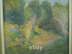 Peinture Impressionniste HST paysage printanier signé G DELOY (1856 / 1930)