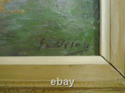 Peinture Impressionniste HST paysage printanier signé G DELOY (1856 / 1930)