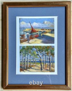 Peinture Marine Penthievre Quiberon par Christianne Viollet-Le-Duc 1920