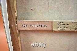 Peinture Non figurative Huile sur toile 1970 Feux de Bois Marie Rameau