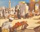 Peinture Orientaliste Art Moderne Afrique Du Nord Scène De Marché 20e