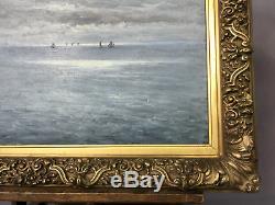 Peinture Signée R. Caillot / Huile Sur Panneau (paysage De Mer) Superbe Cadre