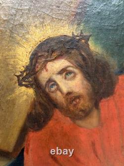 Peinture Sur Bois Christ Vintage