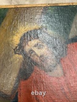 Peinture Sur Bois Christ Vintage