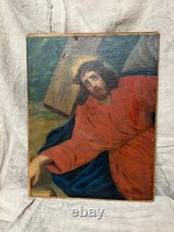 Peinture Sur Bois Christ Vintage