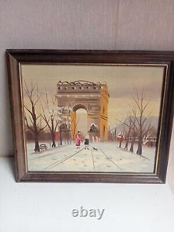 Peinture a huile ancienne sur bois 27,5 x 23 cm