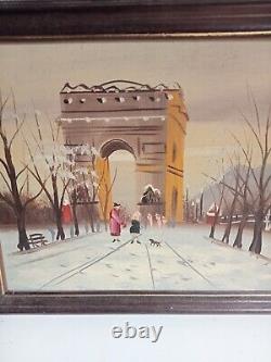 Peinture a huile ancienne sur bois 27,5 x 23 cm