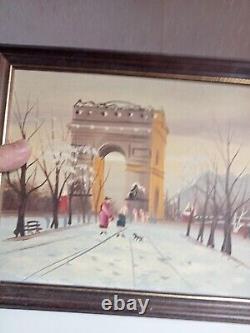 Peinture a huile ancienne sur bois 27,5 x 23 cm