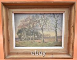 Peinture à l'huile sur bois 1938 Saint-Chamant Cantal Paul Cordonnier