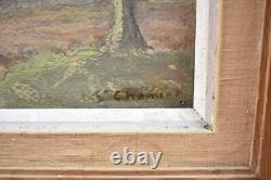 Peinture à l'huile sur bois 1938 Saint-Chamant Cantal Paul Cordonnier
