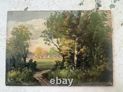 Peinture à l'huile sur bois Henri Catrou