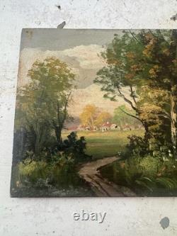 Peinture à l'huile sur bois Henri Catrou