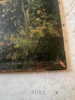 Peinture à l'huile sur bois Henri Catrou