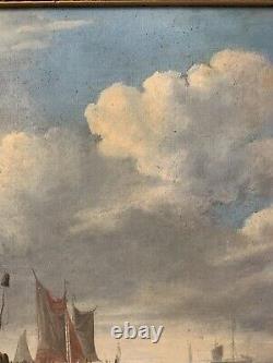Peinture a l'huile sur bois XVIIIeme ecole hollandaise paysage