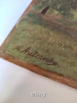 Peinture à l'huile sur bois d'Alfred-Éloi Auteroche