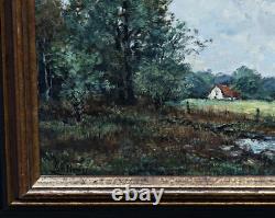 Peinture à l'huile sur bois, signée Rolf Heider, paysage de Dachau, encadrée